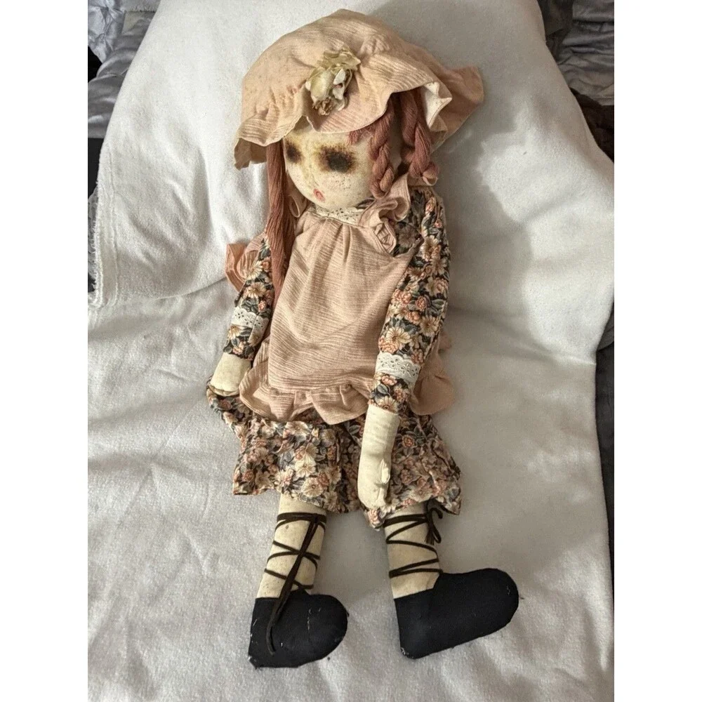 Marie Do OOAK Handmade Primitive Rag Doll 30” Signed Folk Art Country Doll